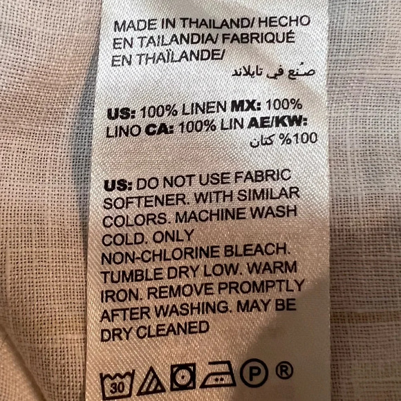 Chico’s Multi-Colored Striped No Iron Long Sleeved Linen Tunic. Chico’s Size 3.5 - Picture 7 of 8